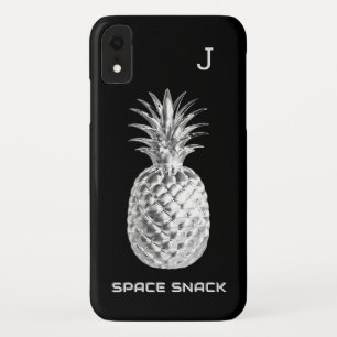Zilveren ananas ruimte snack fruit monogram Case-Mate iPhone case