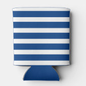 Zilveren Anker Blauw Wit Streep Nautische Bruiloft Blikjeskoeler (Achterkant)