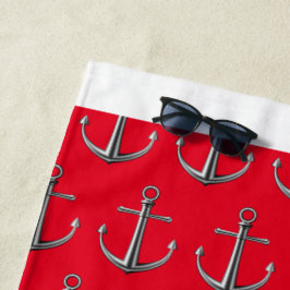 Zilveren Ankerpatroon Strandlaken