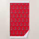 Zilveren Ankerpatroon Strandlaken (Voorkant)