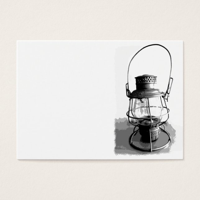 Zilveren Antiek Spoorlantaarn Visitekaartjes (Voorkant)
