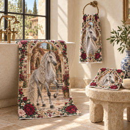 Zilveren Appel Andalusische Bourgondische Roos Spa Bad Handdoek