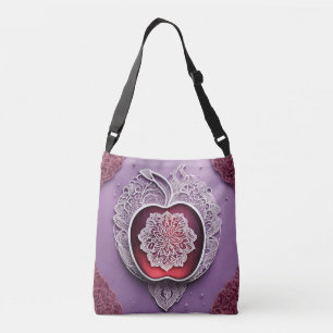 Zilveren Appel Kant AI-kunst Crossbody Tas