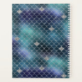 Zilveren Aqua Blauwe Zeemeermin Planner (Achterkant)