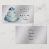 zilveren aqua Wedding Cakemakers visitekaartjes (Voorkant / Achterkant)