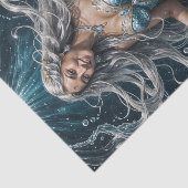 Zilveren Arctic Mermaid Decoupage Papier (Detail)