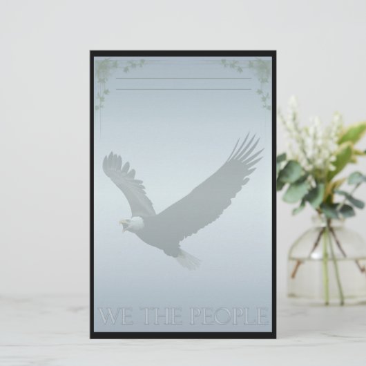 Zilveren Arend Persoonlijk Briefpapier (Staand voorkant)