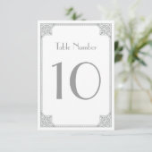 Zilveren Art Deco - Elegante tafelkaartjes voor br Kaart (Staand voorkant)