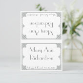 Zilveren Art Deco - Elegante trouwtafelkaartjes Kaart (Staand voorkant)