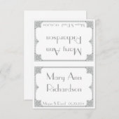 Zilveren Art Deco - Elegante trouwtafelkaartjes Kaart (Voorkant / Achterkant)