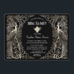 Zilveren Art Deco Pauw Bruiloft Thee Feestje Kaart<br><div class="desc">Uniek ontwerp met een mix van oude wereldstijl nepsilber art deco pauwen en een gewaagde,  moderne grafische aanpak. Gebruik de aanpassingstool om uw informatie toe te voegen. U kunt ook de achtergrondkleur kiezen. Bezoek voor bijpassende items mijn Glam Zilveren Art Deco Pauw Collectie.</div>