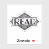 Zilveren Art Deco READ-typografie uit het verleden Sticker (Vel)