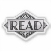 Zilveren Art Deco READ-typografie uit het verleden Sticker (Voorkant)