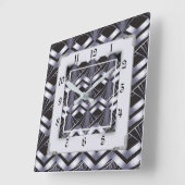 Zilveren Art Deco Vierkante Klok (Hoek)