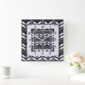 Zilveren Art Deco Vierkante Klok (Huis)