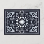 Zilveren Art Nouveau Gotische Huwelijksaccommodati Informatiekaartje (Achterkant)