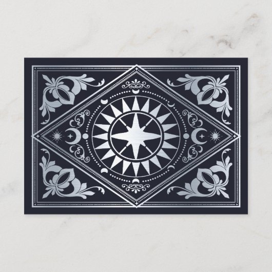 Zilveren Art Nouveau Gotische Huwelijksaccommodati Informatiekaartje (Achterkant)