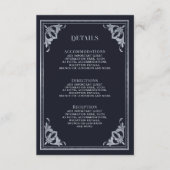 Zilveren Art Nouveau Tarot Gotische bruiloft Detai Informatiekaartje (Voorkant)