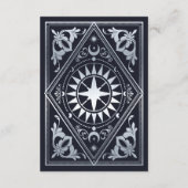 Zilveren Art Nouveau Tarot Gotische bruiloft Detai Informatiekaartje (Achterkant)