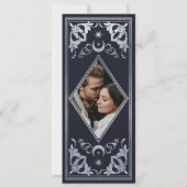 Zilveren Art Nouveau Tarotfoto Bewaar de datum Kaart (Achterkant)