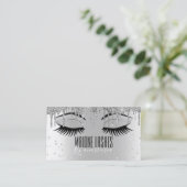 Zilveren artiest Blush Make-up Lashes Glitter Drip Visitekaartje (Staand voorkant)