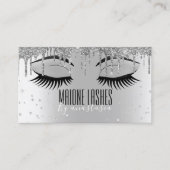 Zilveren artiest Blush Make-up Lashes Glitter Drip Visitekaartje (Voorkant)