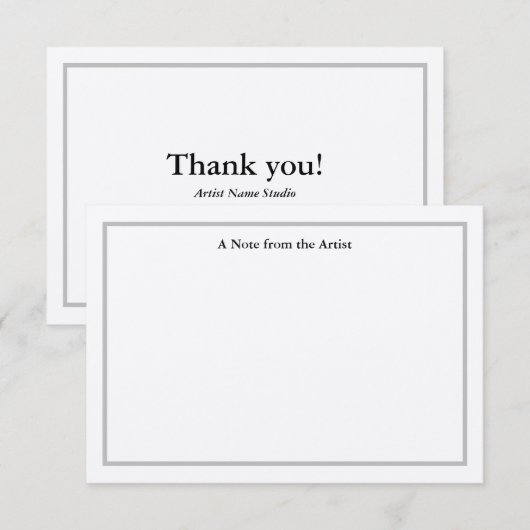  zilveren artiest Dank je wel Kaart (Voorkant / Achterkant)