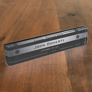 Zilveren ATTORNEY IN WETGEVING   Advocaat Naambordje