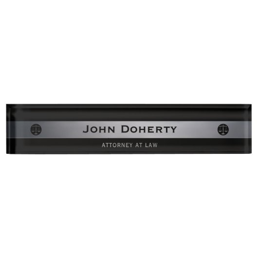 Zilveren ATTORNEY IN WETGEVING | Advocaat Naambordje (Voorkant)