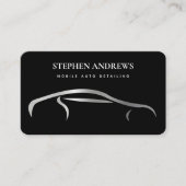 Zilveren Auto Detailing Schoonmaak Auto Reparatie  Visitekaartje (Voorkant)