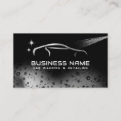 Zilveren Auto Wassen Automobiel Reiniging Auto Det Visitekaartje (Voorkant)