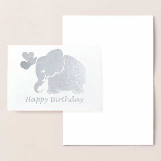 Zilveren Baby olifant met ballonnen blij om de ver Folie Kaarten (Display)