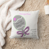 Zilveren Baby rammelaar Roze Bow Star PERSONALISER Kussen (Deken)