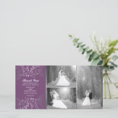 Zilveren Baby's adem bruiloft foto dank u Bedankkaart (Staand voorkant)