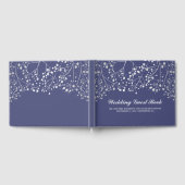 Zilveren Baby's adem Floral Elegant Navy Bruiloft Gastenboek (Volledig)