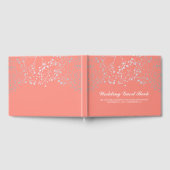Zilveren Baby's adem Floral Elegant Roze Bruiloft Gastenboek (Volledig)