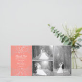 Zilveren Baby's Breath Koraal Bruiloft Foto Dank u Bedankkaart (Staand voorkant)