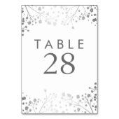 Zilveren Baby's Breath Trouwtafel Nummer Kaart (Achterkant)