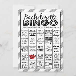 Zilveren Bachelorette Bingo, Feestspel, Uitdaging Kaart