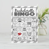 Zilveren Bachelorette Bingo, Feestspel, Uitdaging Kaart (Staand voorkant)