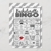 Zilveren Bachelorette Bingo, Feestspel, Uitdaging Kaart (Voorkant / Achterkant)