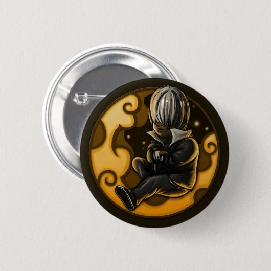 zilveren badge ronde button 5,7 cm (Voorkant /achterkant)