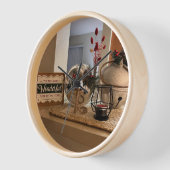 Zilveren Ballen Kerst Muur Klok (Hoek)