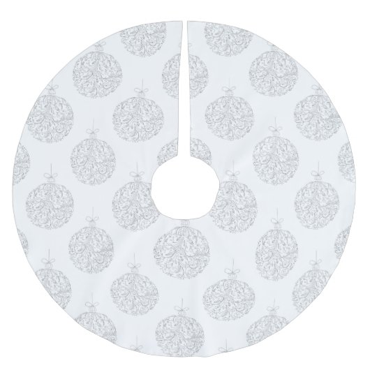 Zilveren Ballen - Kerstboom Vloerkleed Rok (Voorkant)