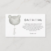 Zilveren ballonboeken voor beer voor baby informatiekaartje (Voorkant)