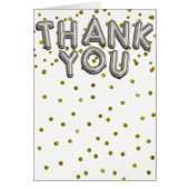 Zilveren Ballonnen Confetti Stip Moderne Bedankkaa (Voorkant)