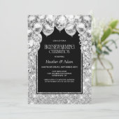 Zilveren Ballonnen Housewarming Party Kaart (Staand voorkant)