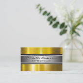 zilveren banner | metallic zilver visitekaartje (Staand voorkant)