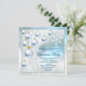 Zilveren Baubles & Sneeuwvlokken Kerstfeest Kaart (Staand voorkant)