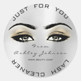 Zilveren Beauty Glitter Gold Lash Make-up Cleaner Ronde Sticker